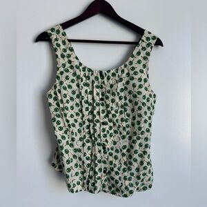 Anthropologie Postmark US 8 Ping Pong‎ Olea Pickleball Tank Top Green Sleeveless